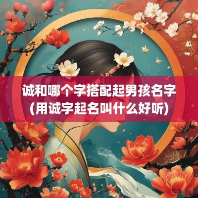 诚和哪个字搭配起男孩名字(用诚字起名叫什么好听)