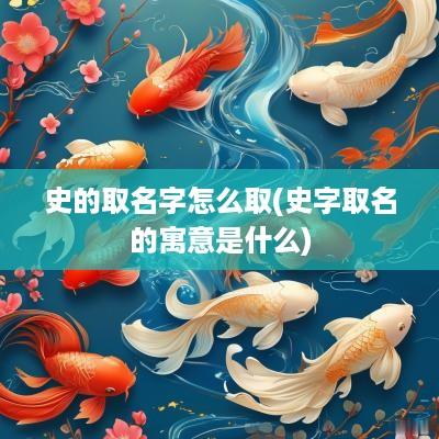 史的取名字怎么取(史字取名的寓意是什么)