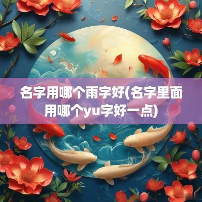 名字用哪个雨字好(名字里面用哪个yu字好一点)