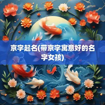 京字起名(带京字寓意好的名字女孩)