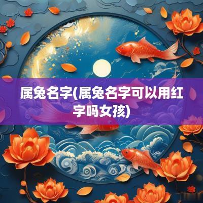 属兔名字(属兔名字可以用红字吗女孩)