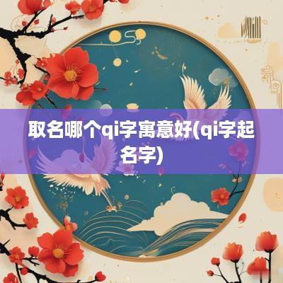 取名哪个qi字寓意好(qi字起名字)