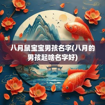 八月鼠宝宝男孩名字(八月的男孩起啥名字好)