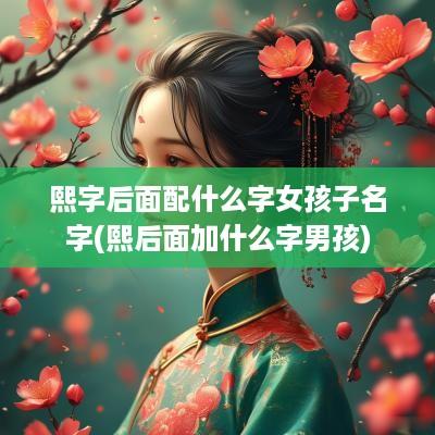 熙字后面配什么字女孩子名字(熙后面加什么字男孩)