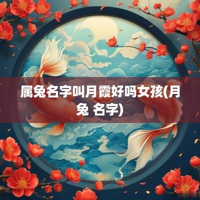 属兔名字叫月霞好吗女孩(月兔 名字)