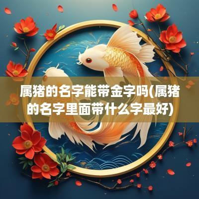 属猪的名字能带金字吗(属猪的名字里面带什么字最好)