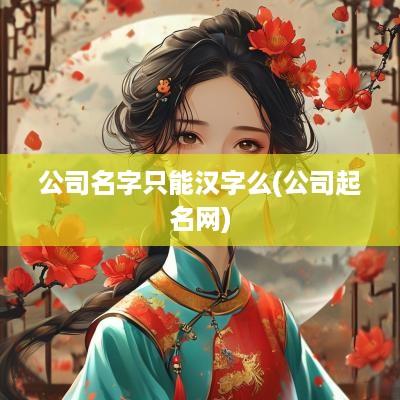 公司名字只能汉字么(公司起名网)