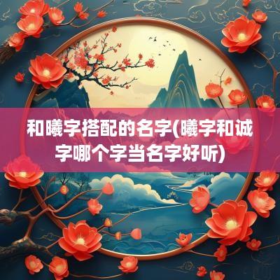 和曦字搭配的名字(曦字和诚字哪个字当名字好听)