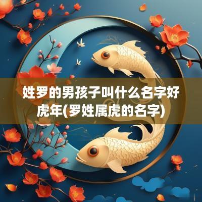 姓罗的男孩子叫什么名字好蛇年(罗姓属虎的名字)