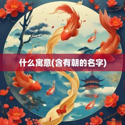 什么寓意(含有朝的名字)