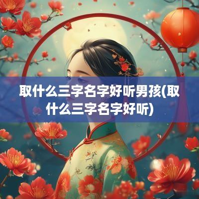 取什么三字名字好听男孩(取什么三字名字好听)