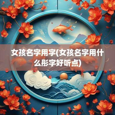 女孩名字用字(女孩名字用什么彤字好听点)