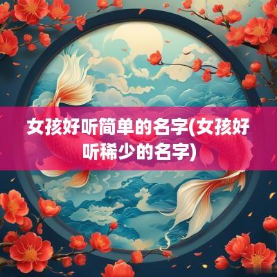 女孩好听简单的名字(女孩好听稀少的名字)