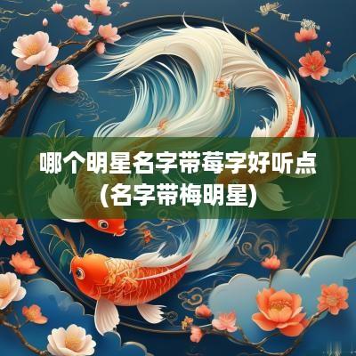 哪个明星名字带莓字好听点(名字带梅明星)