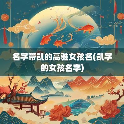 名字带凯的高雅女孩名(凯字的女孩名字)