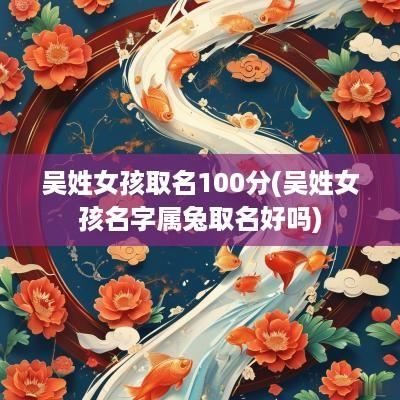 吴姓女孩取名100分(吴姓女孩名字属兔取名好吗)