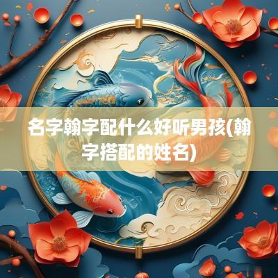 名字翰字配什么好听男孩(翰字搭配的姓名)