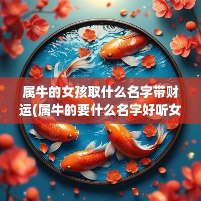 属牛的女孩取什么名字带财运(属牛的要什么名字好听女孩子)