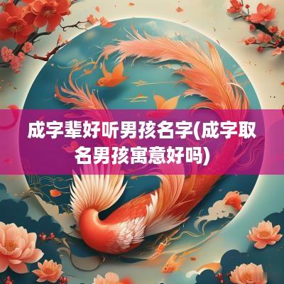 成字辈好听男孩名字(成字取名男孩寓意好吗)