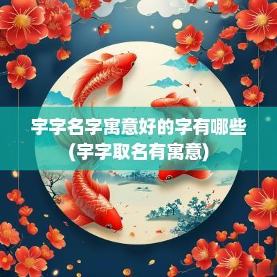 宇字名字寓意好的字有哪些(宇字取名有寓意)