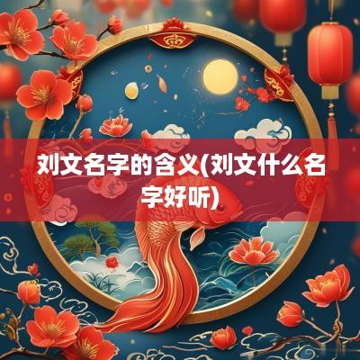 刘文名字的含义(刘文什么名字好听)
