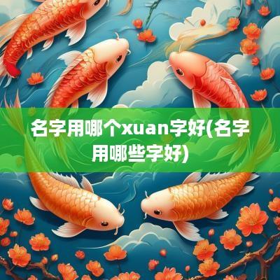名字用哪个xuan字好(名字用哪些字好)