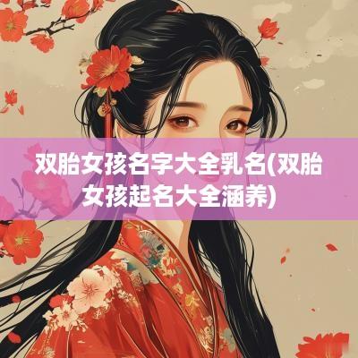 双胎女孩名字大全乳名(双胎女孩起名大全涵养)
