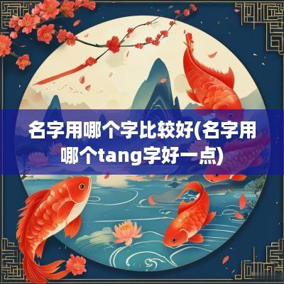 名字用哪个字比较好(名字用哪个tang字好一点)