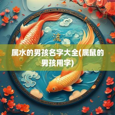属水的男孩名字大全(属鼠的男孩用字)