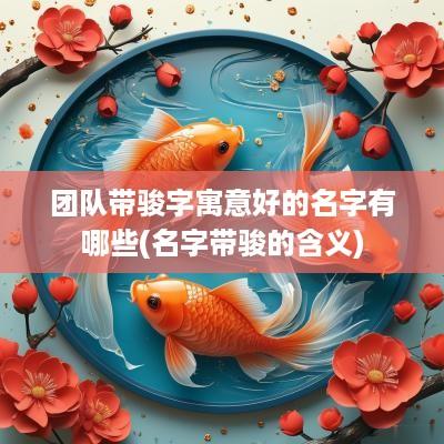 团队带骏字寓意好的名字有哪些(名字带骏的含义)