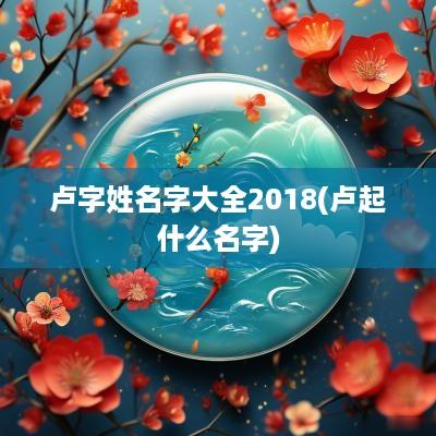 卢字姓名字大全2018(卢起什么名字)