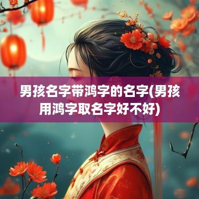 男孩名字带鸿字的名字(男孩用鸿字取名字好不好)
