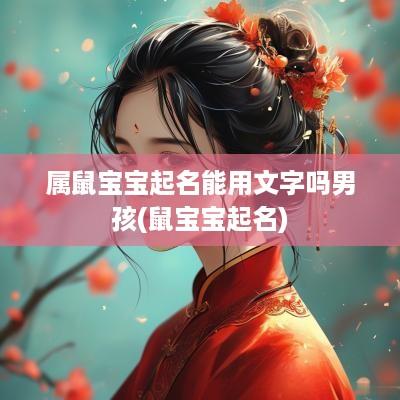 属鼠宝宝起名能用文字吗男孩(鼠宝宝起名)