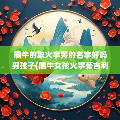 属牛的取火字旁的名字好吗男孩子(属牛女孩火字旁吉利的名字)