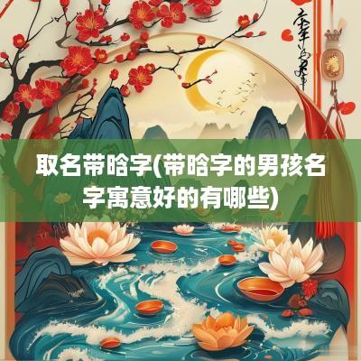 取名带晗字(带晗字的男孩名字寓意好的有哪些)