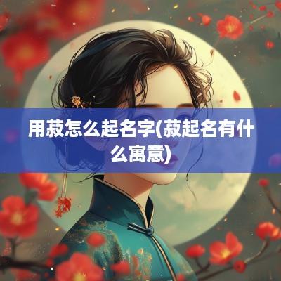 用菽怎么起名字(菽起名有什么寓意)