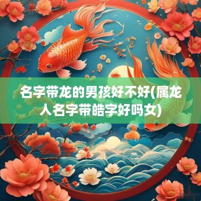 名字带龙的男孩好不好(属龙人名字带皓字好吗女)