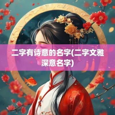 二字有诗意的名字(二字文雅深意名字)