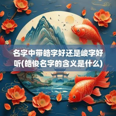 名字中带皓字好还是峻字好听(皓俊名字的含义是什么)