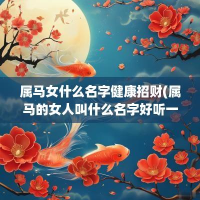 属马女什么名字健康招财(属马的女人叫什么名字好听一点)