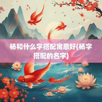 杨和什么字搭配寓意好(杨字搭配的名字)