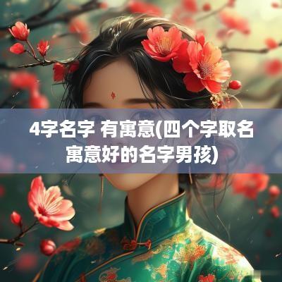 4字名字 有寓意(四个字取名寓意好的名字男孩)