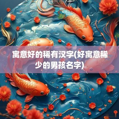 寓意好的稀有汉字(好寓意稀少的男孩名字)