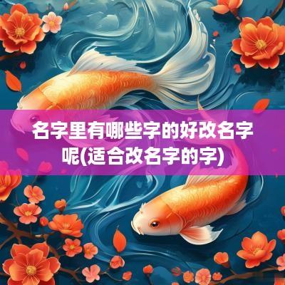名字里有哪些字的好改名字呢(适合改名字的字)