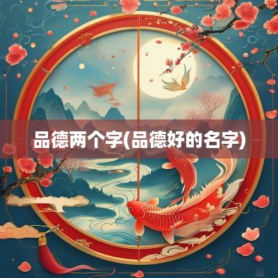 品德两个字(品德好的名字)