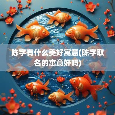 陈字有什么美好寓意(陈字取名的寓意好吗)