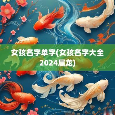 女孩名字单字(女孩名字大全2025属龙)