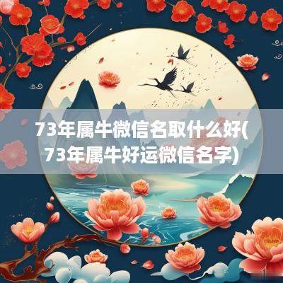 73年属牛微信名取什么好(73年属牛好运微信名字)