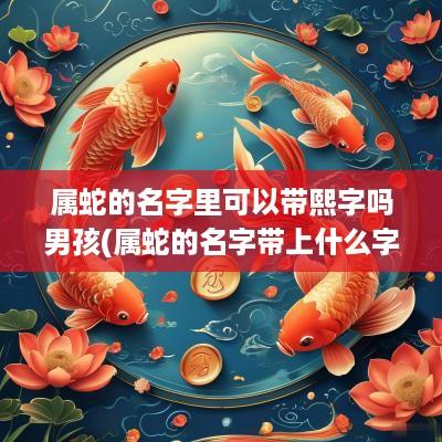 属蛇的名字里可以带熙字吗男孩(属蛇的名字带上什么字的比较好)