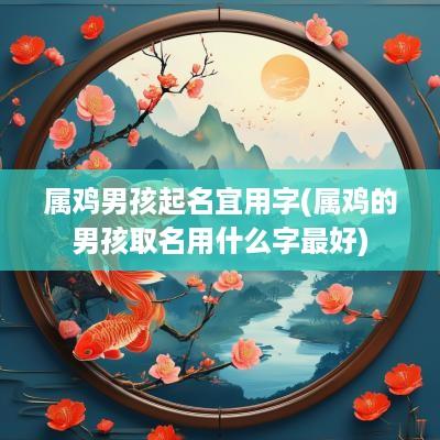 属鸡男孩起名宜用字(属鸡的男孩取名用什么字最好)
